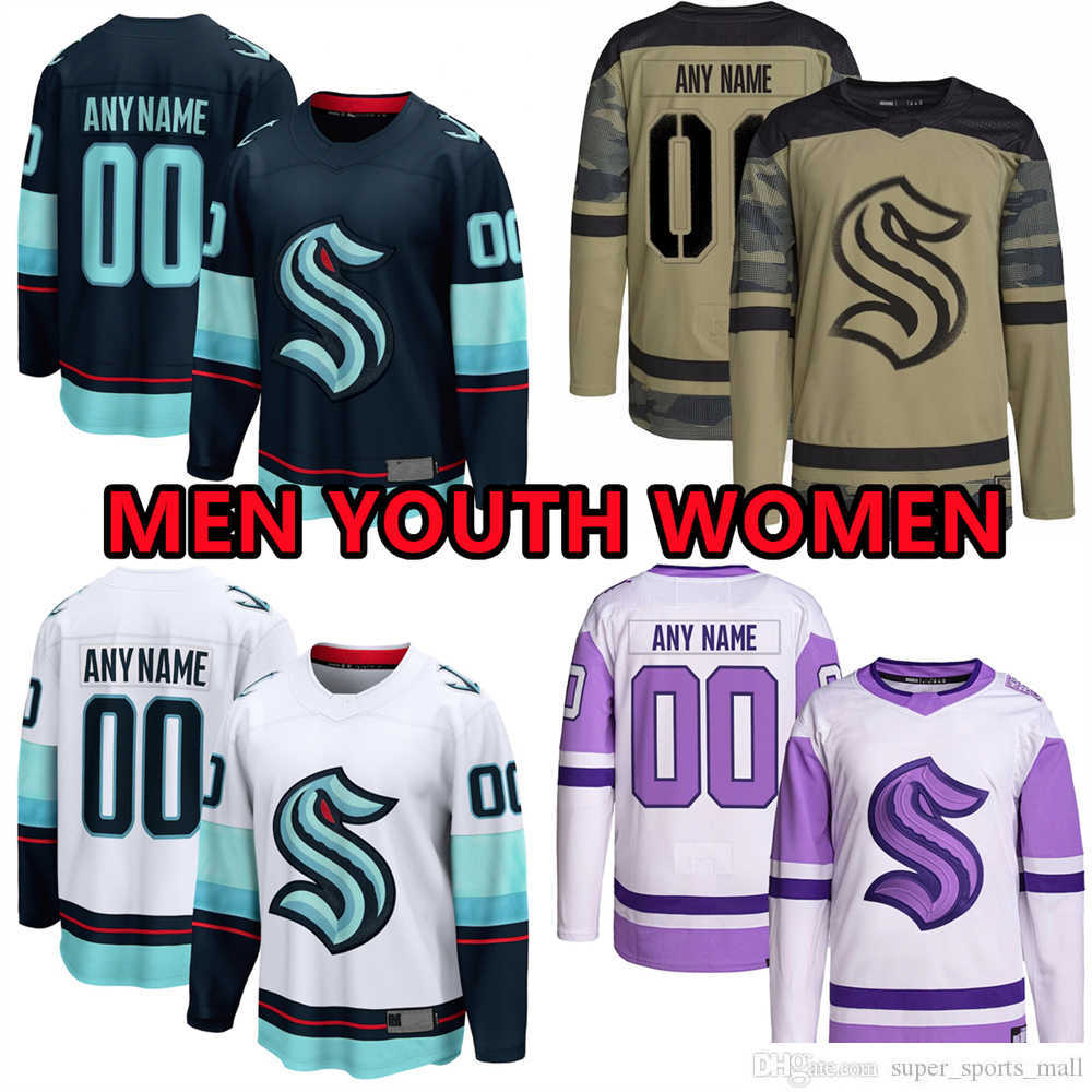 

Custom Hockey Jerseys Seattle''Kraken''Mens 7 Eberle 31 Philipp Grubauer 13 Brandon Tanev 37 Yanni Gourde 10 Matty Beniers 22 Oliver Bjorkstrand 3 Will Borgen, Youth (size s-xl)