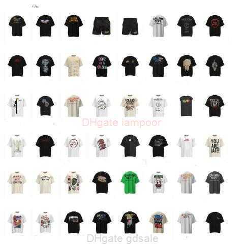 

Designer Fashion Clothing Tees Tshirt High Version American Fashion Label Galleryes Depts Made Old Wash Water Graffiti Print Ins Short Sleeved Tee Luxury Casual Top, 42