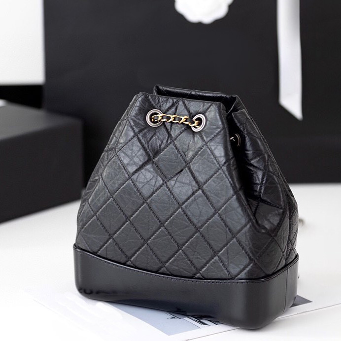 

luxury women leather designer Backpack Crossbody book bag back pack cc bookbag tote handbag clutch school shopping bag mens quilted Shoulder Large travel chain bags, Black