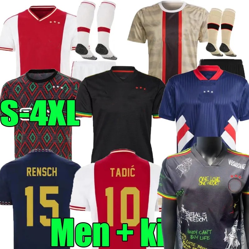 

XXXL 4XL 2023 2024 TADIC 21 22 23 24 AjaXS Soccer Jerseys BASSEY BERGHUIS Third Black Kit KLAASSEN BERGWIJN MARLEY 2024 Away Men Football Shirts Kids CRUYFF Training