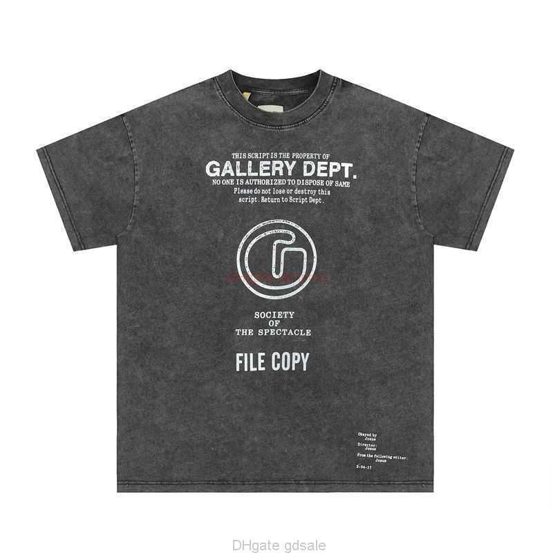 

Designer Fashion Clothing Tees Tshirt Galleryes Depts Letter Printing Washed Old Short Sleeve High Street Fashion Brand Summer Loose Mens Womens Tshirt Tops for sal, Black
