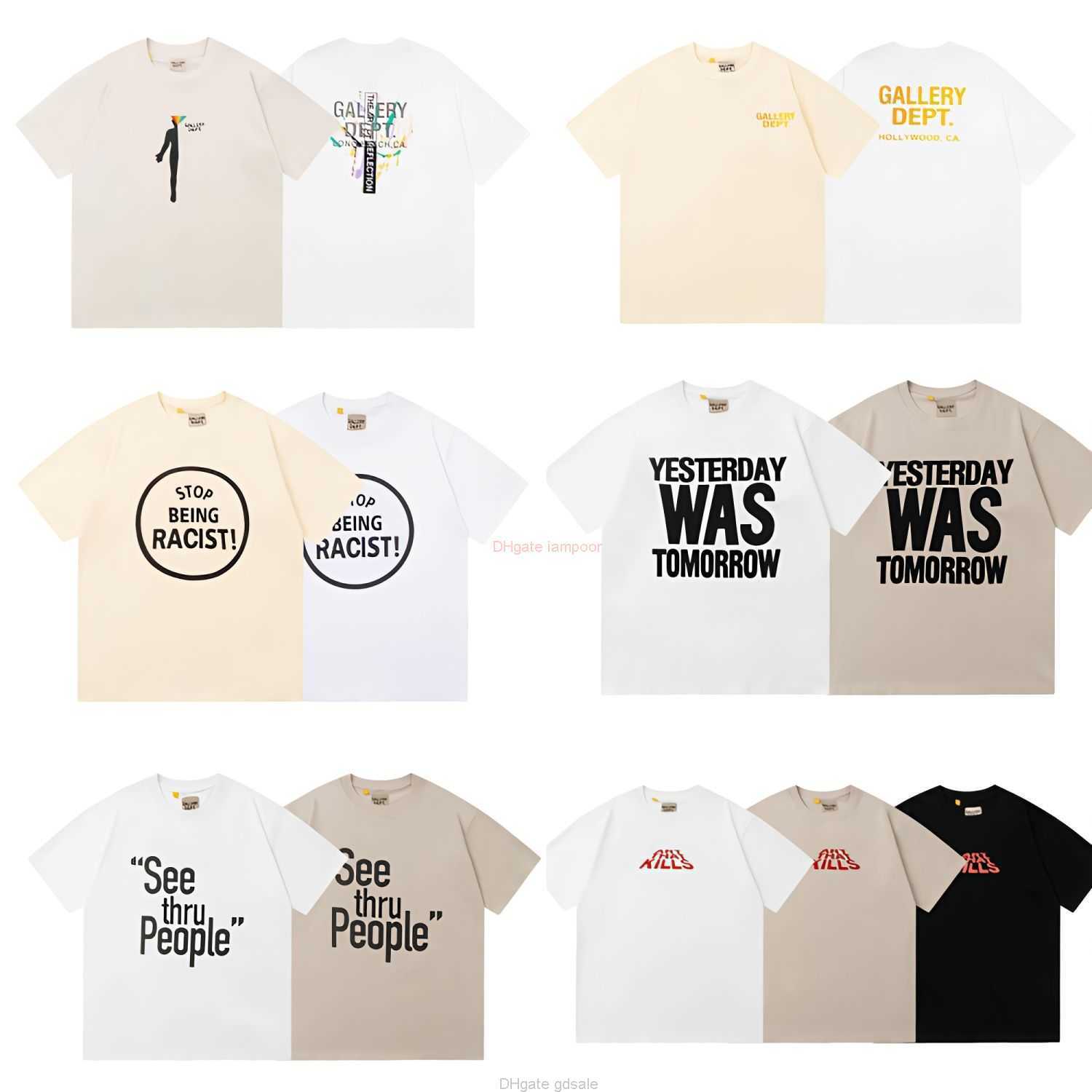 

Designer Fashion Clothing Tees Tshirt 2023 New Galleryes Depts Printed Short Sleeve Loose Round Neck Simple Classic Trendy Men's T-shirt for Men Women Tops for sale, G120 black