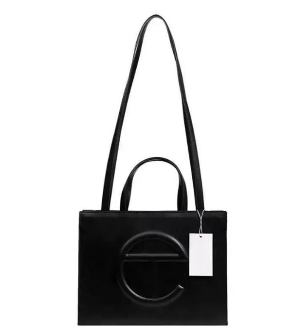 

Latest Designer telr bag shopping bag PU handbag women's fashion one shoulder messenger tote bag, Black