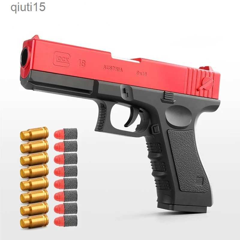 

Gun Toys M1911 Throw a Shell Soft Bullet Gun Kids Toy Gun Dart Blaster Pistol Manual Airsoft Gun With Silencer T230515