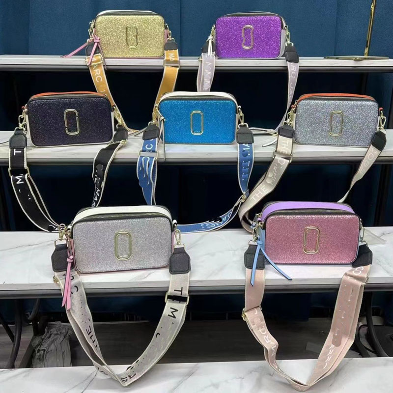 

Evening Bags New 2023 Marc BlingBling Color Women Small Square Bag Trend Letter Single Shoulder Messenger Bag wallets, Sky blue