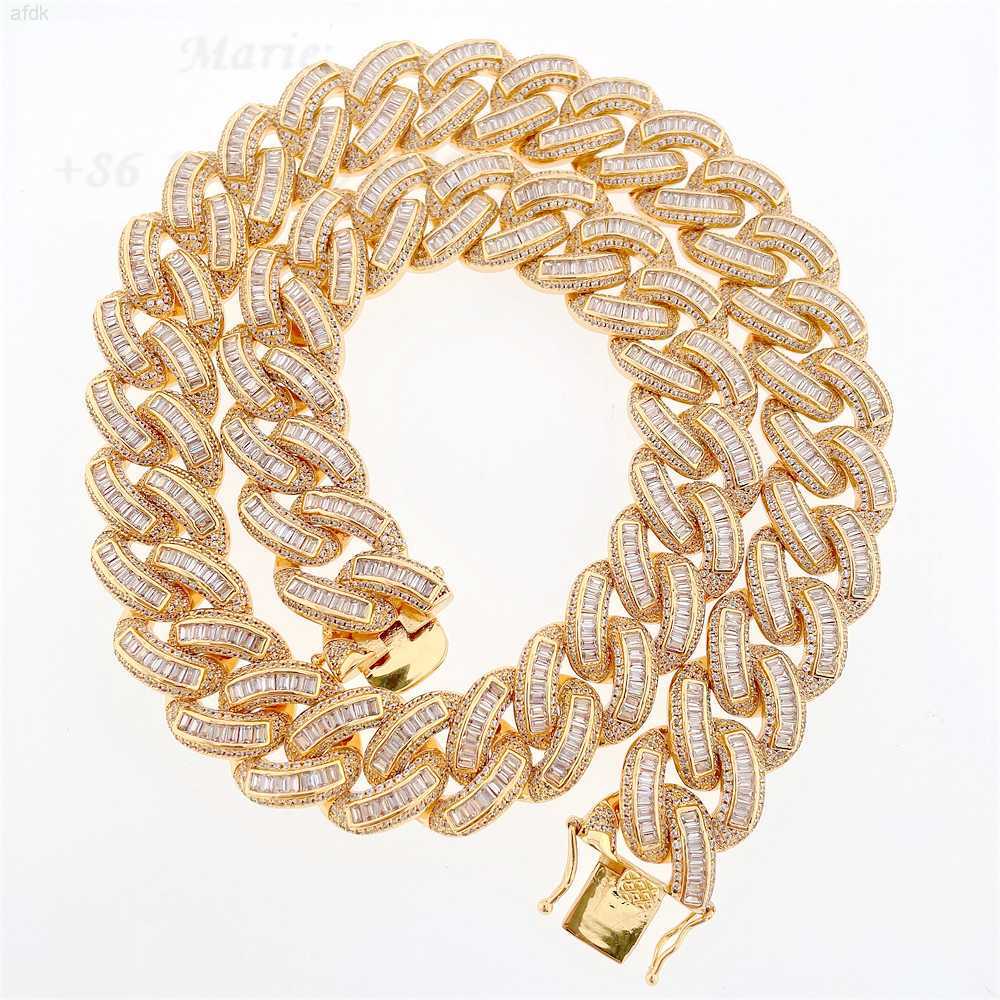 

Luxury Moissanite Baguette Cuban Link Chain Baguette Moissanite Cuban Link Silver with Vvs Moissanite Diamond 19mm Cuban Chain