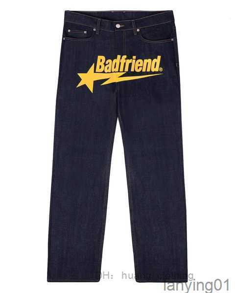 

Pants Mens Jeans Y2k Badfriend Hip Hop Letter Printed Black Men Women Fashion Casual Rock Wide Foot Baggy Trouser Streetwear 230320 3 3vhq