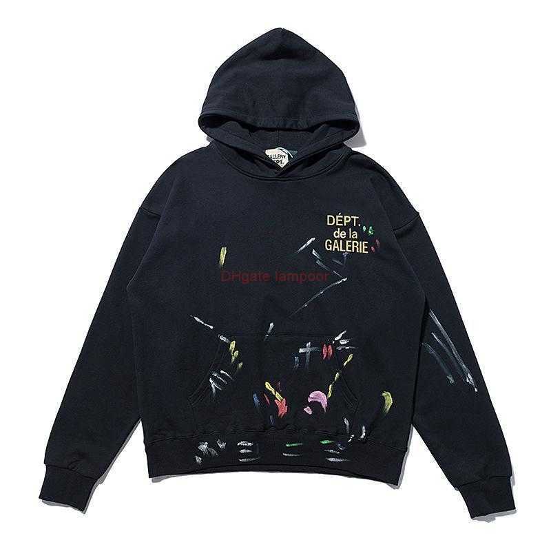 

Designer Clothing Galleries Hoodie Mens Sweatshirts Trendy New Galleryes Depts Handpainted Graffiti Casual Loose Hooded Couple Sweater Casual Streetwear Tops Pu, Shipping fee