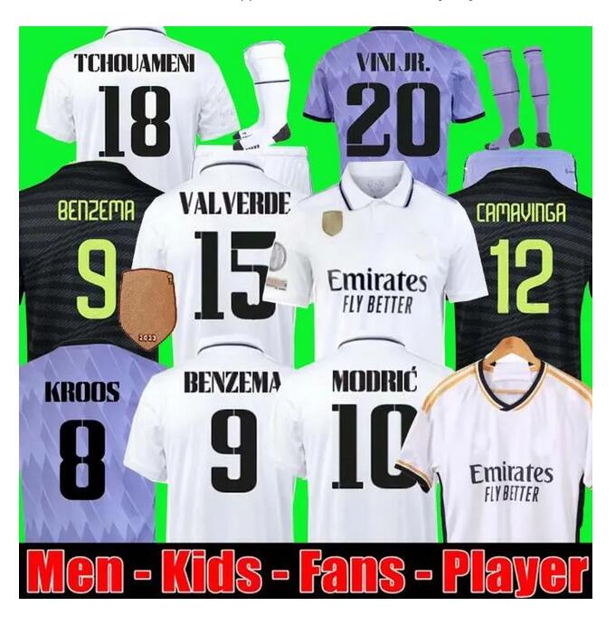 

2023 BENZEMA Finals soccer jerseys 21 22 23 football shirt Real Madrids 2024 CAMAVINGA ALABA MODRIC VALVERDE Fourth camiseta men and kids uniforms VINI JR Osasuna, Kit+socks