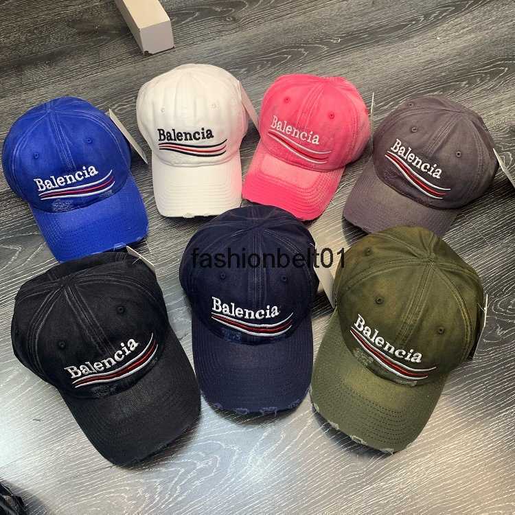 

High quality balencaigas baseball cap Paris classic baseball cap star embroidered letter visor cap duck tongue cap, Blue11