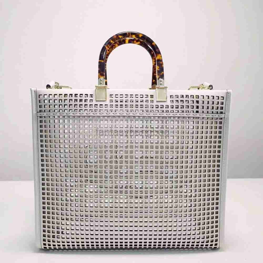 FF Designers Bags Grand sac fourre-tout ensoleillé moyen en cuir shopper ajouré ROMA bandoulière Sac à main Épaule Totes Luxurys