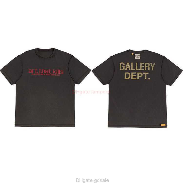 

Designer Fashion Clothing Tees Tshirt Galleryes Depts High Street Washed Old Gold Stamping Letter Print Loose Reverse Round Neck Short Sleeve Tshirt Luxury Casual T, Dark brown