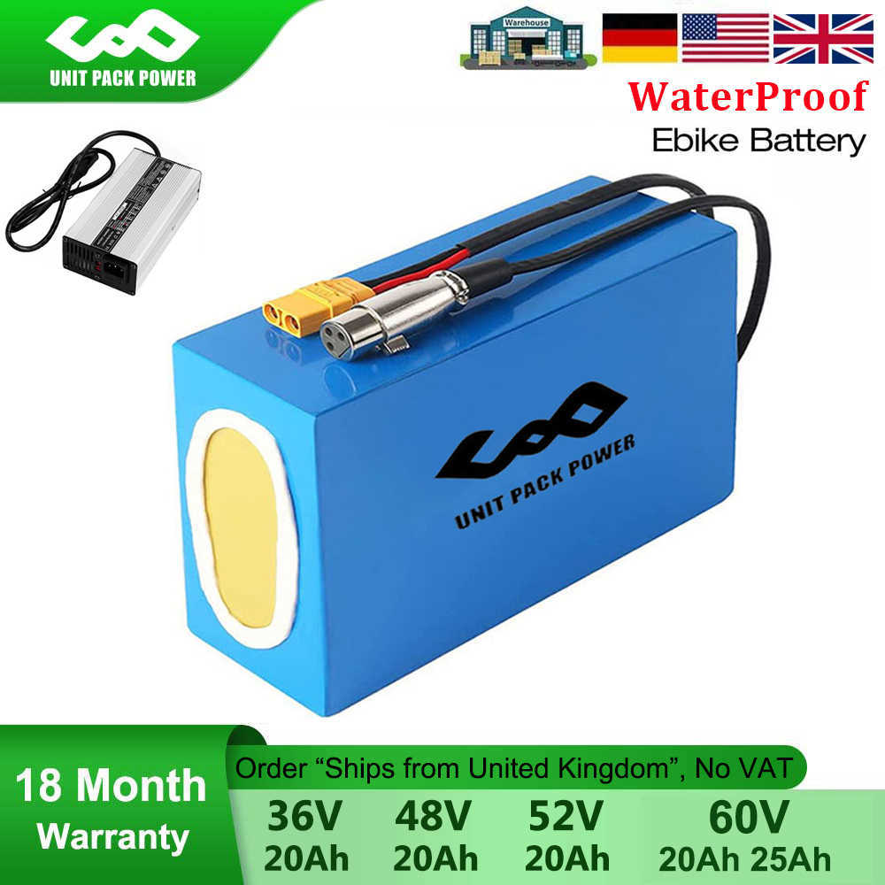 

eScooter Ebike Battery Pack 36V 48V 52V 60V 72V 40Ah 25Ah 20Ah 250W-3000W Motorcycle/Trikes/Bicycle Waterproof Lithium Batteries