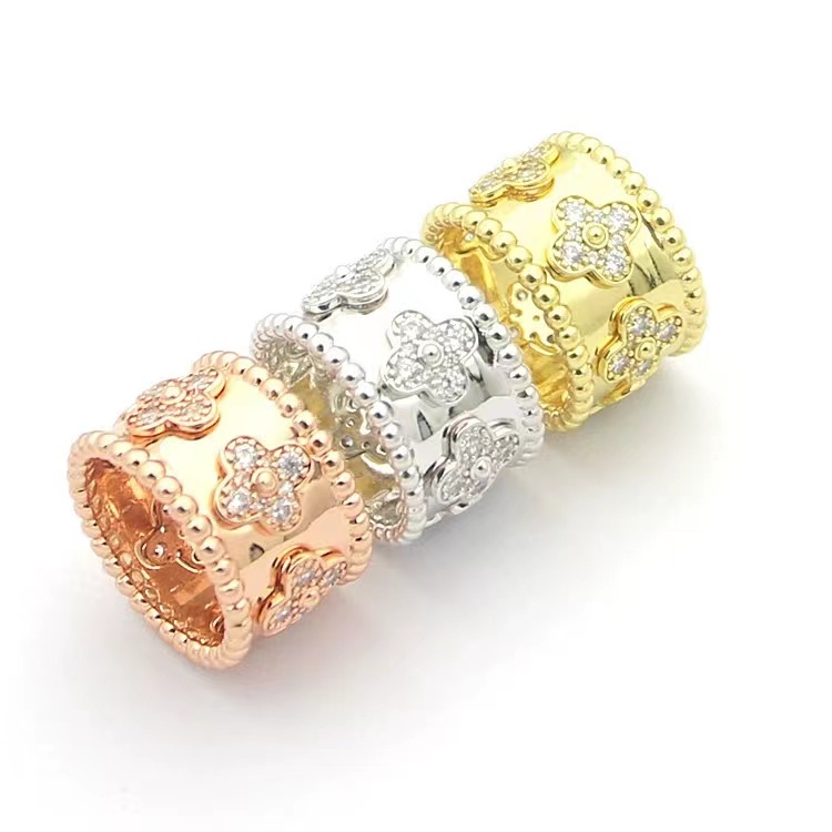 

Luxury brand 18k gold ring for women fashionable and charming crystal diamond ring high-quality designer ring jewelry