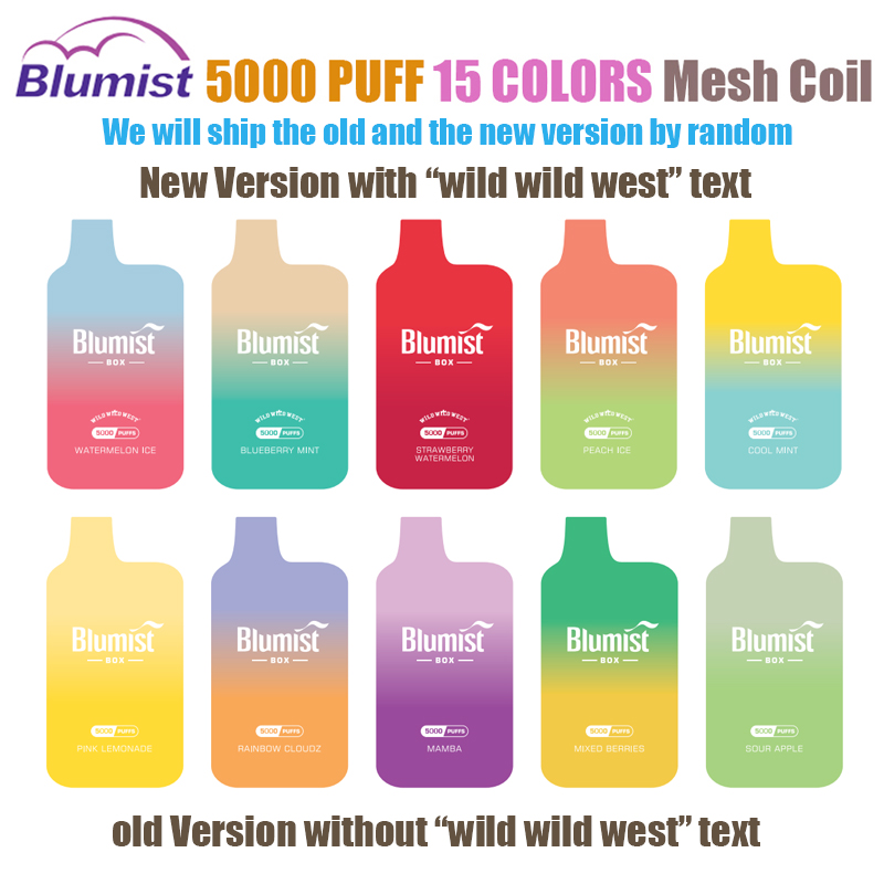 

Blumist Box 5000 5K Puff Disposable E Cigarette prefilled disposables vapes 650mah Rechargeable Battery 12ml Pre-fill Mesh Coil BC 5000