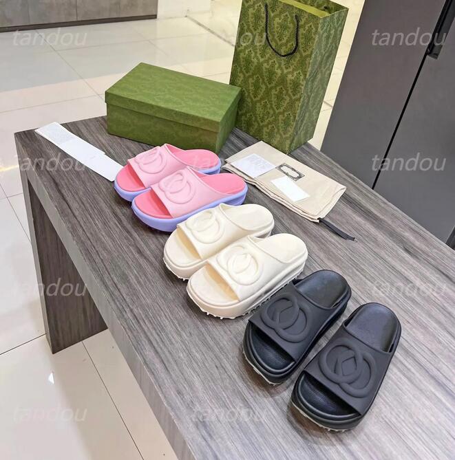

Miami Slides Designer Thick Bottom Beach Slippers Rubber Fashion Summer Women New EVA Thick Soled Flat Sandals Top-quality Size 35-42, Color 14