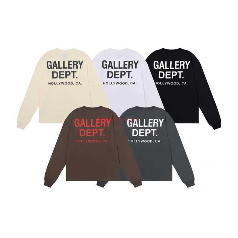 

Designer Fashion Clothing Galleries Tees Tshirt High Street Galleryes Depts Fashion Label Loose Long Sleeve Tshirt Letter Printing Spring Autumn Bottoming Shirt T, Brown