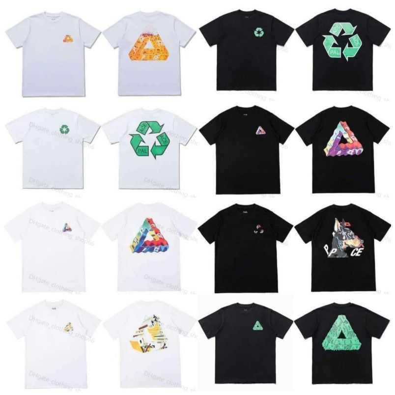 

Designer Luxury palace T shirt Short Sleeves big P triangle graffiti print trendy T Shirts Mens And Womens couple Loose t shirt Summer Hip Hop High Street Tees 11, 17