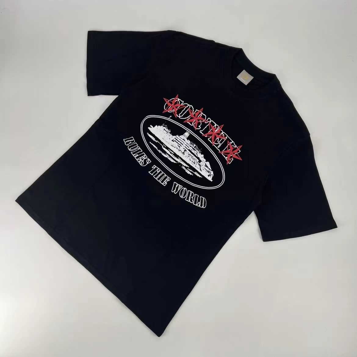 

Designer t Shirt Corteizs American Street Hip Hop Letter Print Short Sleeve T-shirt Men's Fashion Brand Summer Loose Crew Neck T-shirts 6qt3, White