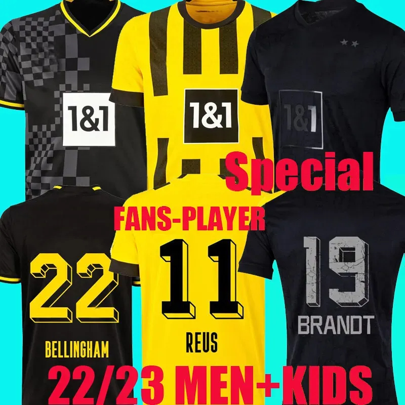 

HALLER soccer jerseys Dortmund 22 23 football shirt REUS REYNA DORTMUND NEONGELB BELLINGHAM HUMMELS BRANDT WITSEL men kids kit maillot de foot, Home ucl