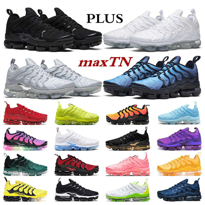 

men running shoes tn plus vapor for max womens tns triple black white University Blue Midnight Navy outdoor sports sneaker trainers big size 5.5-13, 24