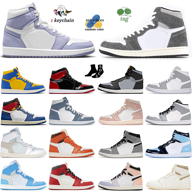 

Jumpman 1 Basketball Shoes Washed Pink Storm Blue 1s Mave High OG Lost and Found Reverse Laney Skyline Denim unc Patent Bred Craft Women Mens trainers sneakers sports, A52 heritage 36-47