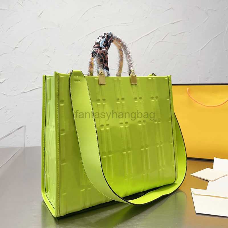 

FF Bags 35cm Sunshine Handbag Tote Shopping Bag Removable Strap Raised Letter Tortoise Handle Gold Hardware Women Crossbody Bags Large Capacity Pocket