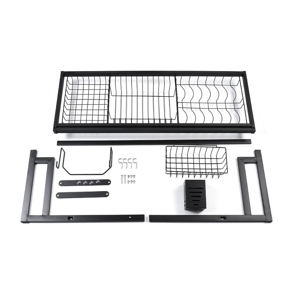 

Black stainless steel kitchen storage rack, sink, bowl, dish, drain filter rack for more convenient use