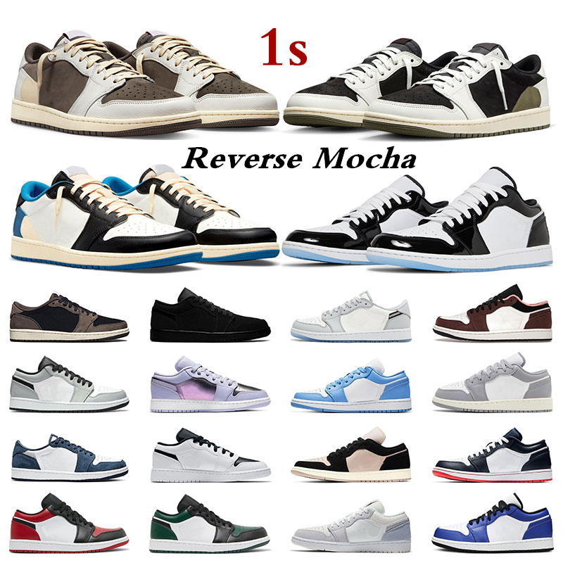 

Reverse Mocha 1s Low Men Basketball Shoes Retros 1 Lows Cactus Jack Panda Black Phantom Light Smoke Grey Midnight Navy Fragment Women Sneakers Sports Trainers, 23