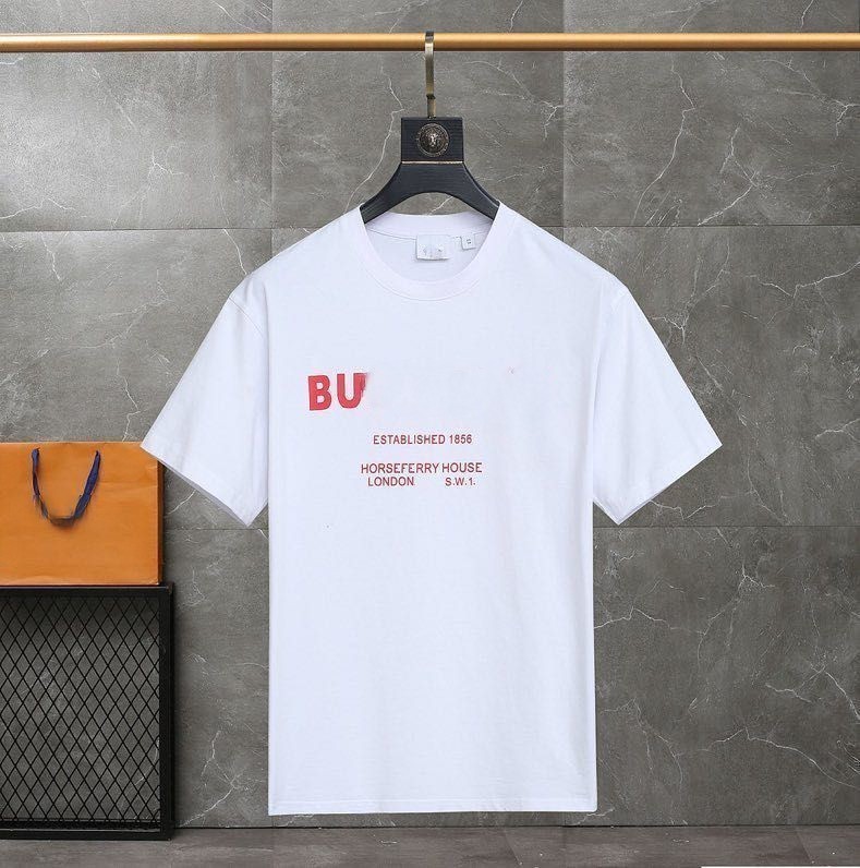 

Mens summer burberrry shirt Designer t Shirt Men Womens sport shirt Fashion Tshirt with Letters Casual Short Sleeve Man Tee Woman sweat shirt Clothing Luxury Tops, White