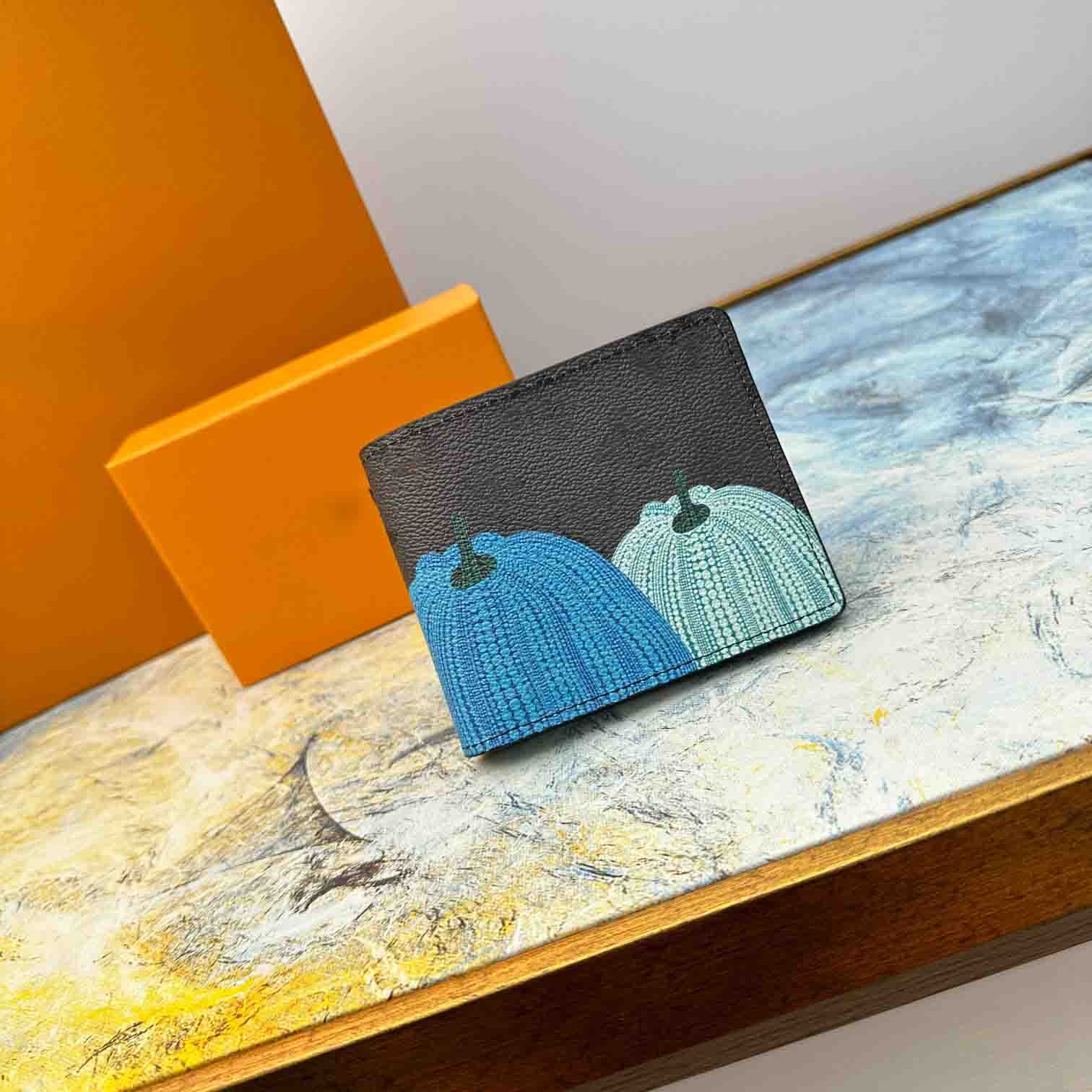 

Fashion Men Women Pumpkin printing Purses luxurys designers Yayoi Kusama pattern wallet bags zipper ZIPPY card coin Key Holders purse wallets With Box M60895, 60895 11*8.5*2cm