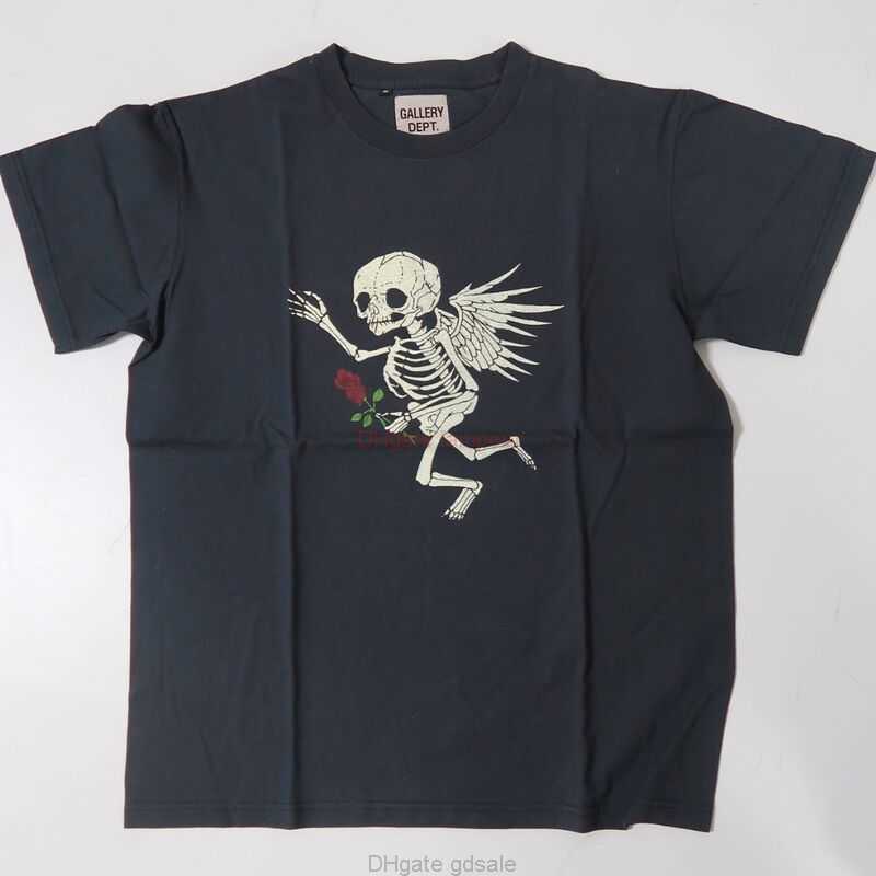 

Designer Fashion Clothing Tees Tshirt Galleryes Depts Cherub Teevintage Skull Rose Wash Make Old Short Sleeve Tshirt Fashion Luxury Casual Tops Streetwear Rock Hip, Wash black
