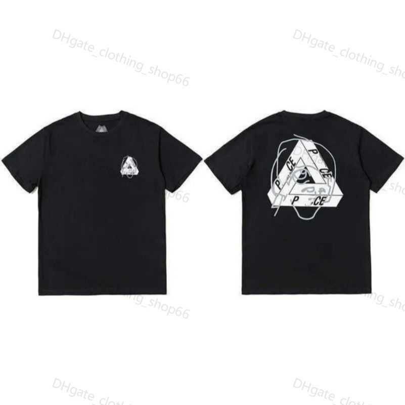 23ss Designer Palais de la mode de luxe Manches courtes grand triangle P graffiti imprimé T-shirt à la mode Hommes et femmes couple T-shirt ample