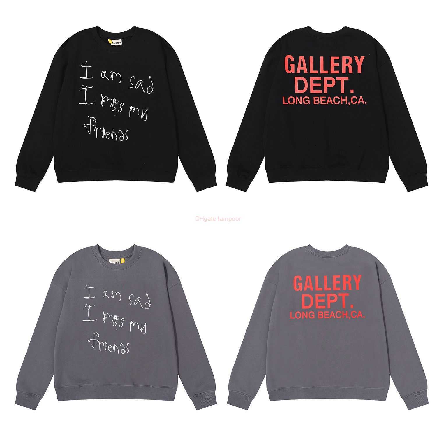 

Designer Clothing Galleries Hoodie Mens Sweatshirts Galleryes American Fashion Brand Gary Depts Simple Large Gletter Printing High Street Loose Cotton Terry Roun, Shipping fee