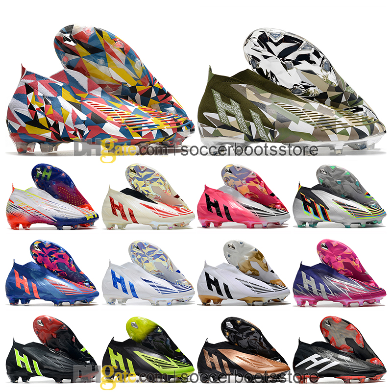 

Gift Bag Kids Football Boots Predator Edge FG Firm Ground Cleats World Cup Predator X Geometric Laceless Mens Soccer Shoes Athletic Outdoor Trainers Botas De Futbol, Color 15