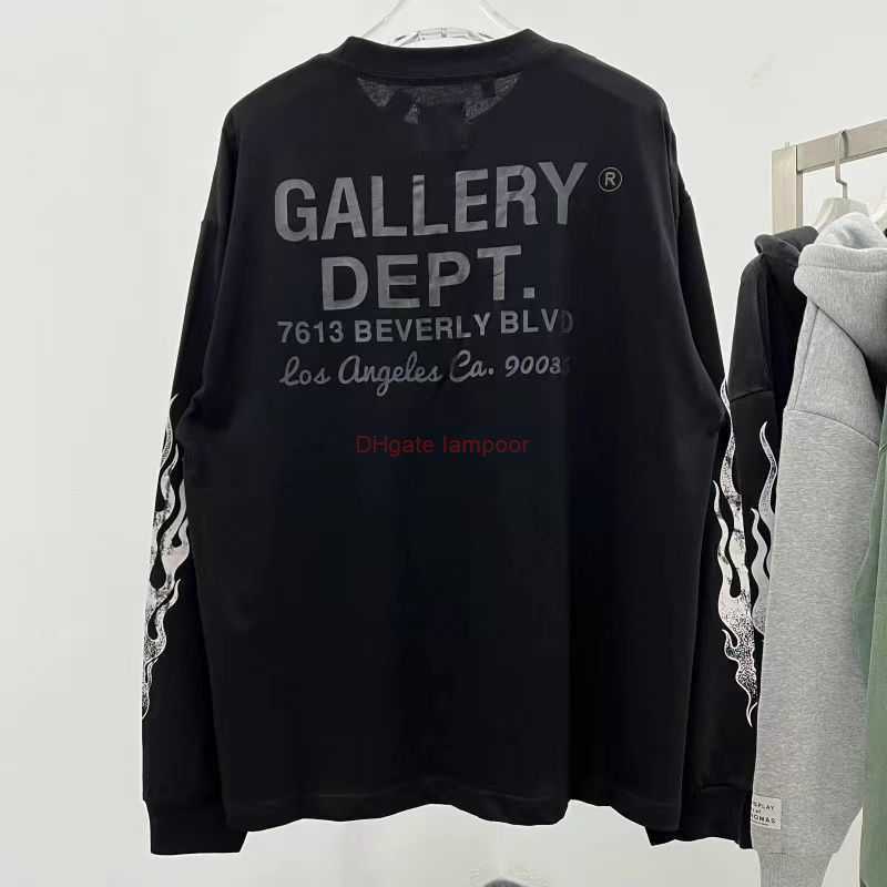 

Designer Clothing Galleries Hoodie Men's Sweatshirts Galleryes Depts 22ss Ancient Waterwashed Flame Letters Printed Long Sleeve T-shirt Base Shirt Trend Men Women, Shipping fee