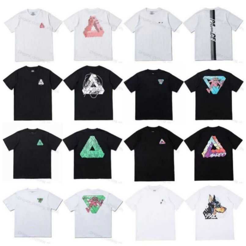 

Designer polo t shirt palaces shirts short sleeves triangle graffiti print trendy T shirts for men women Loose Summer Hip Hop High Street j8, 22