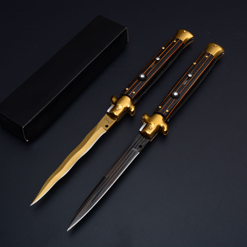 

The 11 Inch ACK Godfather Stiletto Mafia Horizontal Folding knife Classical Automatic auto Pocket knives EDC 9 Tools