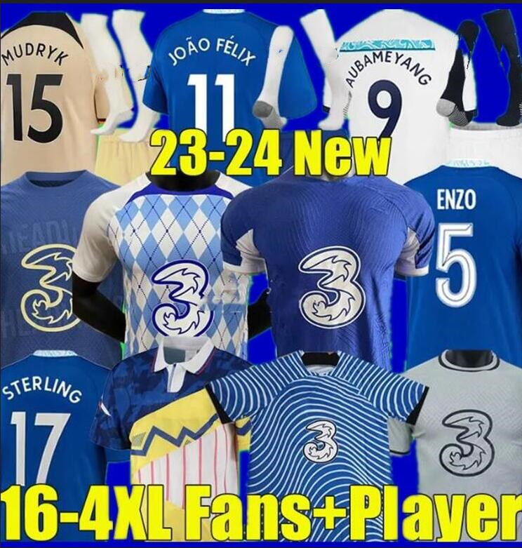 

22 23 24 Chelse FC CFC Soccer Jersey Player Version PULISIC MOUNT HAVERTZ ZIYECH 2023 2024 shirt men kids set WERNER HUDSON KANTE uniform set T. SILVA S-4XL, Kids size