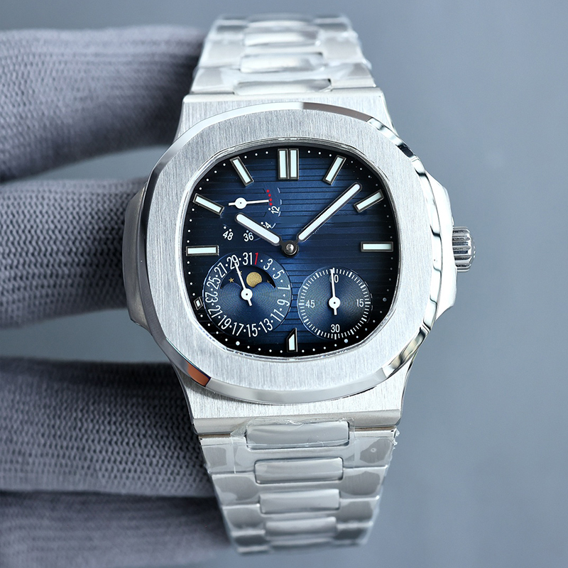 

mens watches High luxury parrot sun moon 40mm automatic transparent mechanical movement folding buckle elegant sports pate Watch Designer Montre De Luxe NAUTILUS, Sapphire mirror