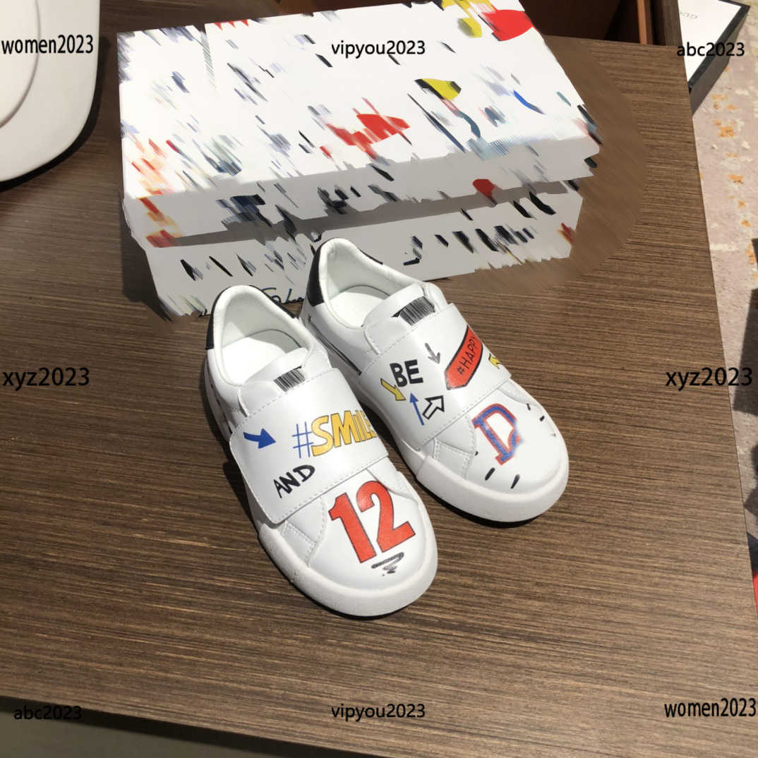 

high quality kids shoes Numeric letter graffiti print Child Sneakers Slip-On baby casual shoes Box protection Children's Size 26-35, #1