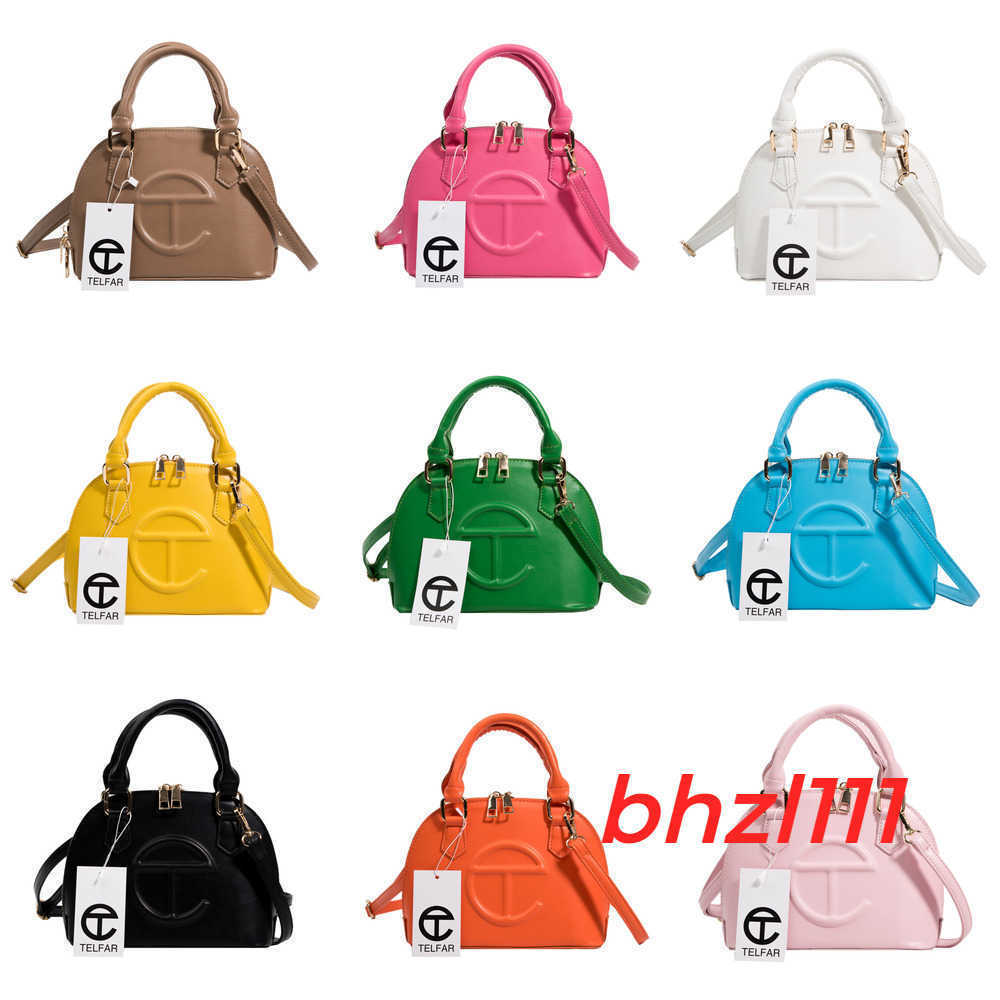 

TELFAR Women's bag 2023 new Korean fashion shell bag telfars candy color Single Shoulder Messenger Handbag, Black