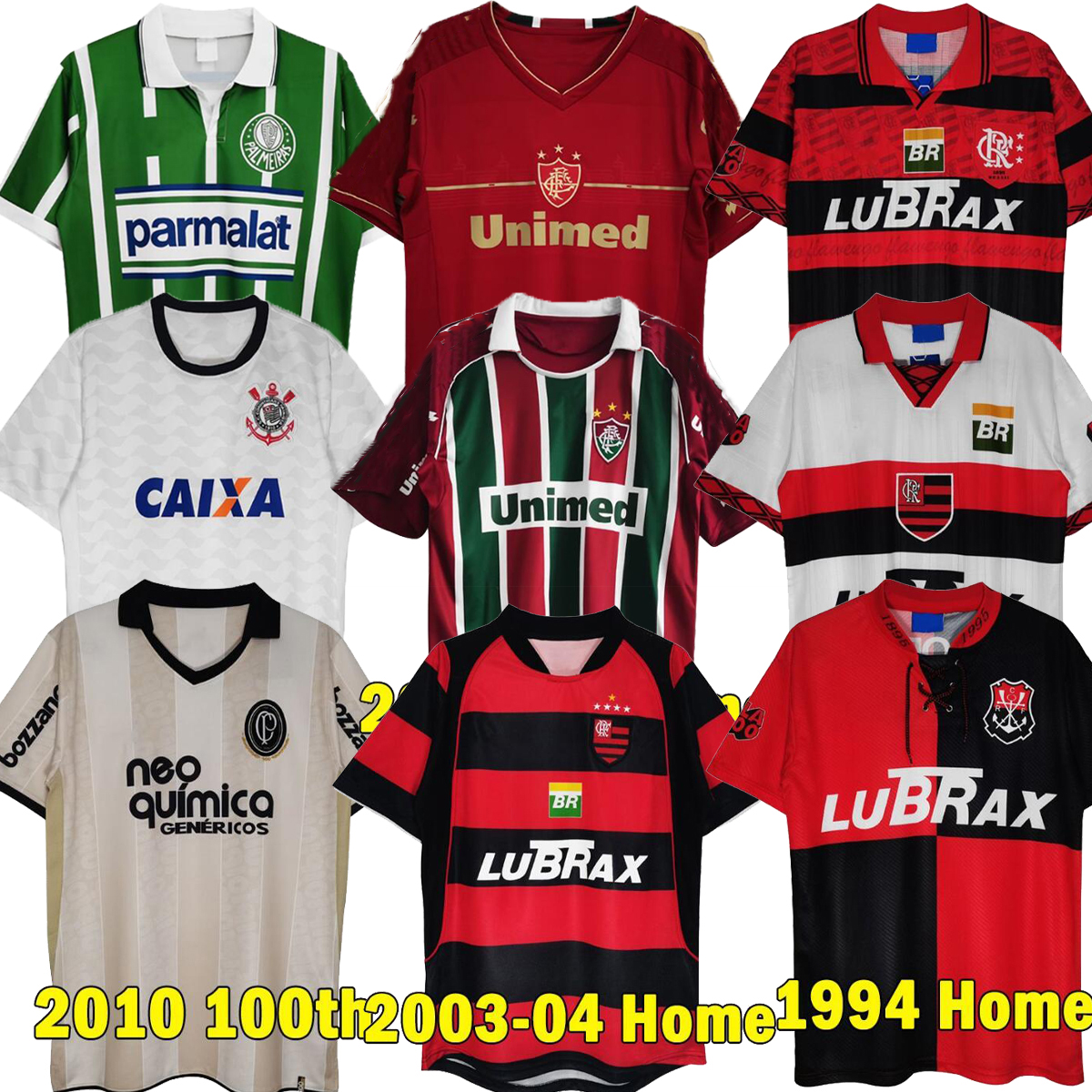

Retro 95 96 Soccer Jerseys 03 04 Santos Romario 2013 Neymar JR Sao Paulo classic Gremio Fortaleza Palmeiras Fluminense Corinthia football shirts vintage, Brown