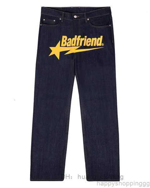 

Pants Mens Jeans Y2k Badfriend Hip Hop Letter Printed Black Men Women Fashion Casual Rock Wide Foot Baggy Trouser Streetwear 230320 3 3VHQ