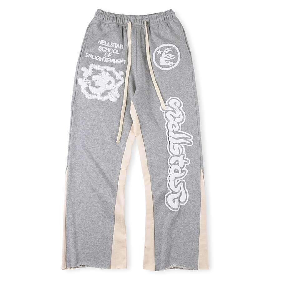 

Grey Sweatpants Flare Pants Eur Size Men Women Hip Hop Painted patchwork Unisex Joggers Drawstring Street Wear Trousers