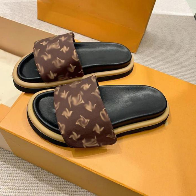 

Designer Pool Pillow Slippers Comfort Mules Platform Sandals Woman Summer Slides Padded Front Strap Beach Sandels Shoes, 9#