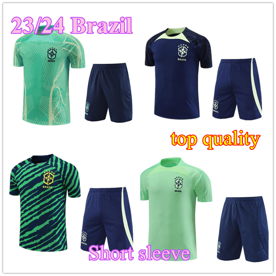 

2023 Brazils VINI JR. Soccer Jersey brasil short sleeves tracksuit training suit 23/24 new brazil National Team G.JESUS P.COUTINHO Football uniform sweatshirt sets top