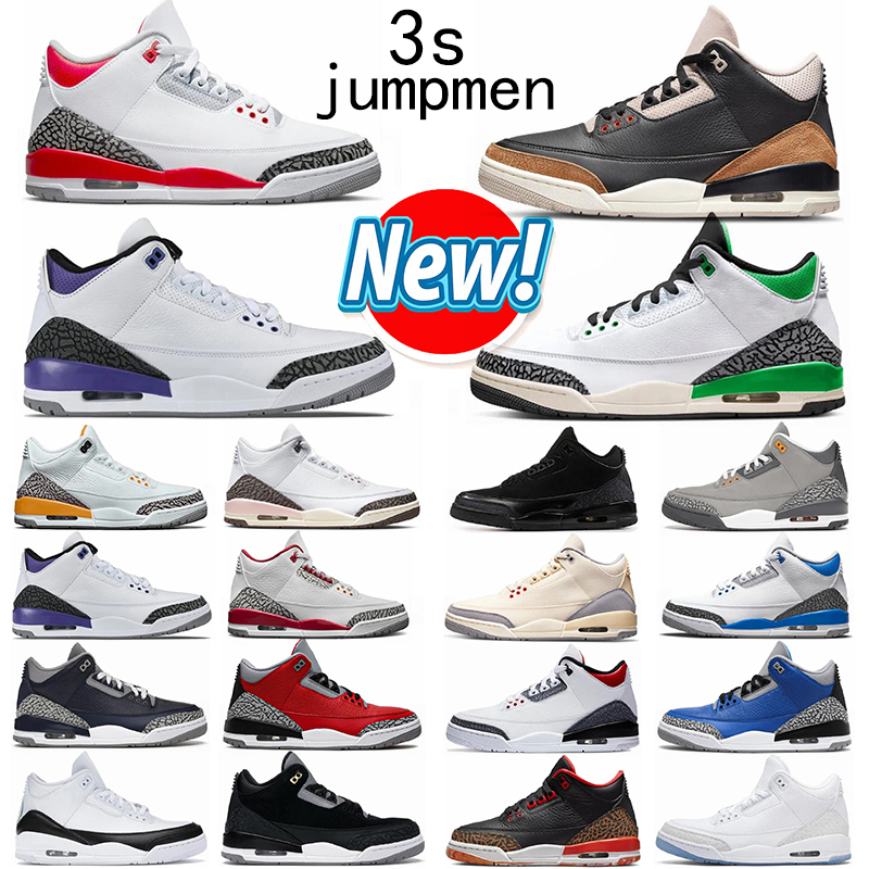 

3 3s Women Men Basketball Shoes Jumpmen Fire Red Dark Iris Desert Elephant Lucky Pine Green Cardinal Racer Blue White Cement Laser Orange Unc Trainers Sports Sneakers, 30