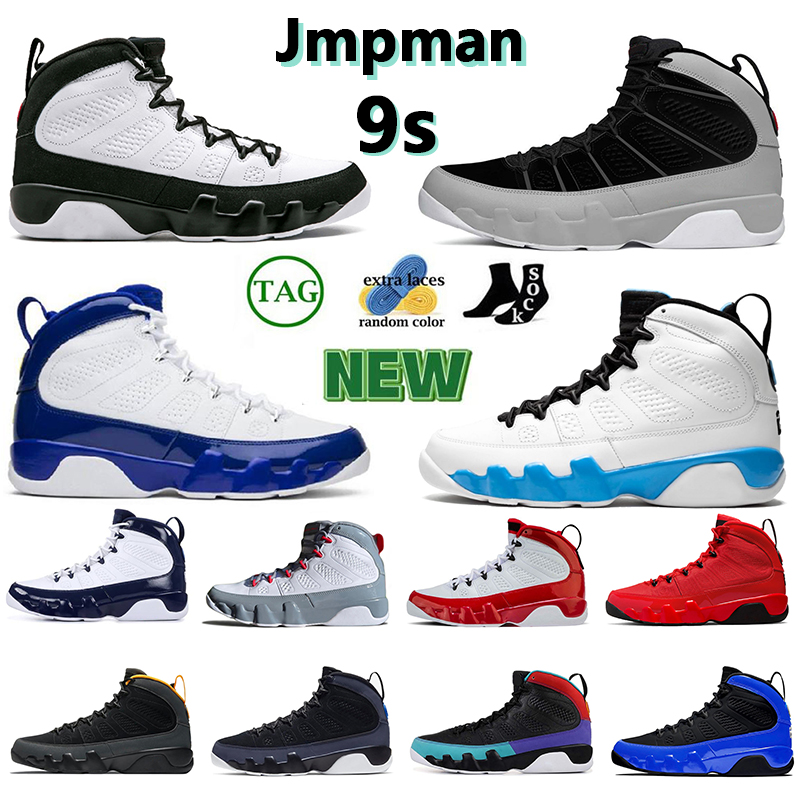 

wholesale top hot IX 9s Basketball Shoes outdoor designer trainers Fire Red Particle Grey Chile Red Racer Blue Gym Red Dream it do it Space Jam release big size:40-47, C3 racer blue