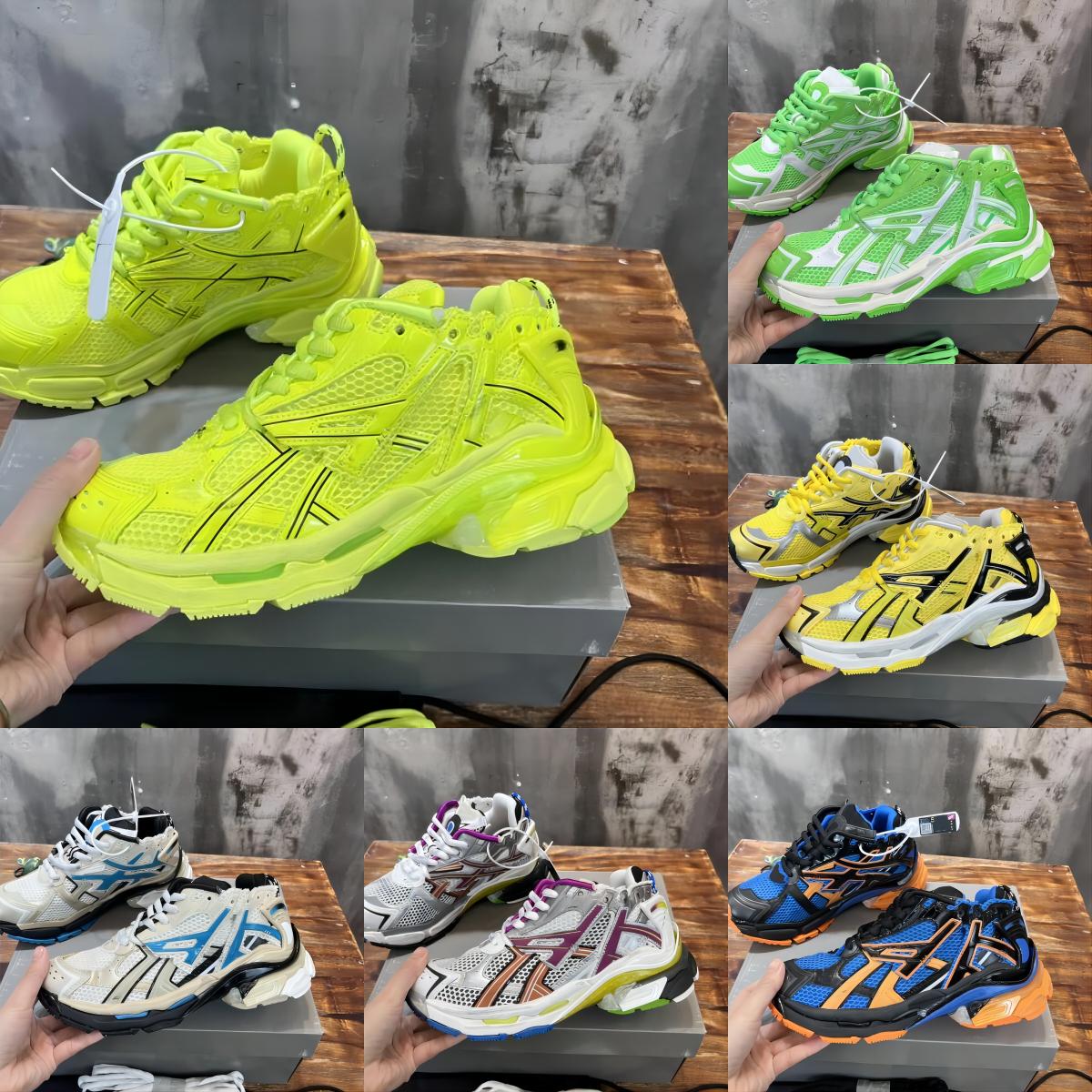 

Triple S 7.0 Runner Sneaker Shoes Designer Hottest Tracks 7 Tess Gomma Paris Speed Platform Fashion Outdoor Sports Sneakers Size 36-46, Color 4